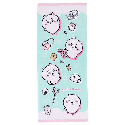 他サイト： ちいかわ フェイスタオル プリントロングタオル ちいかわいろいろ キャラクター グッズの商品画像