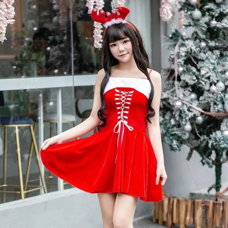 【365】超低.価.格!サンタワンピース クリスマスドレス 女性用 クリスマス サンタ サンタクロース コスプレ 衣装 仮装 コスチューム ワンピース 忘会 かわいい スカート サンタコスプレ 大人