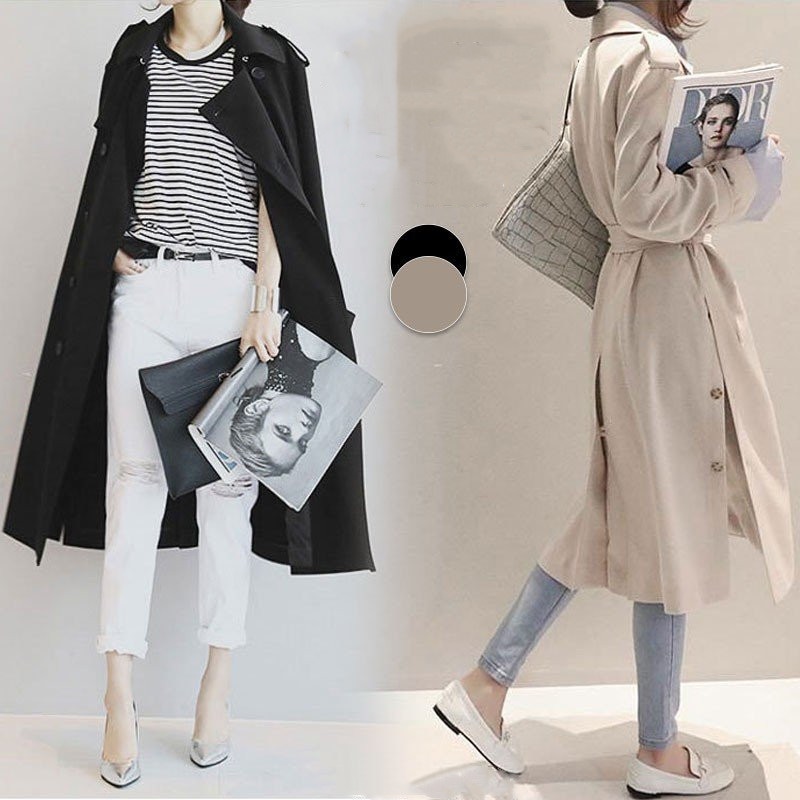 コート レディース 春 トレンチコート スプリングコート アウター ロングコート ゆったり 大きいサ