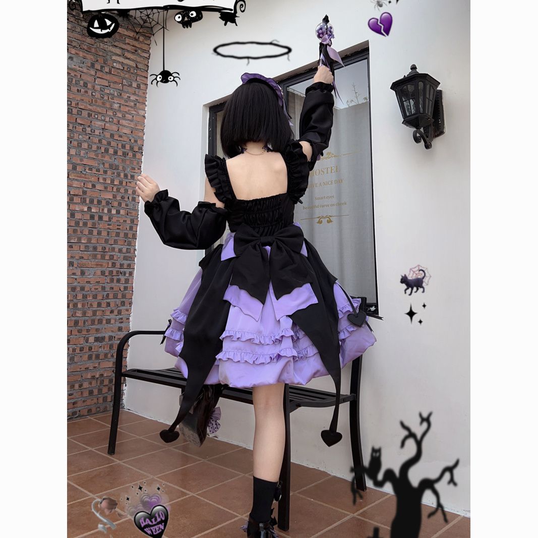 ハロウィンコスプレ ロリータ ドレス ハロウィン ジェスク サスペンダー ドレス
