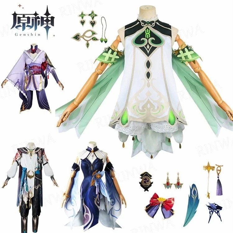 原神 げんしん ヒロイン コスプレ衣装 カーヴェ　雷電将軍　ナヒーダ　ギョウコウ ウイッグ付き 全身セット セットアップ コスム ハロウィン 衣装 クリスマス 制服 大人 子供 cosplay