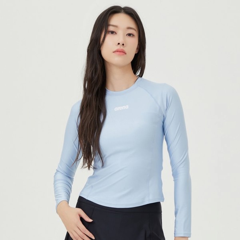 [アリーナ公式] ニューウェーブレギュラーフィットセミクロップラッシュガード A4BL1QR46SBL