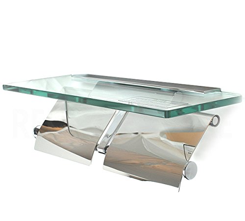 KAWAJUN カワジュン ペーパーホルダー（紙巻器） ガラス棚付ダブルペーパーホルダー SC-27