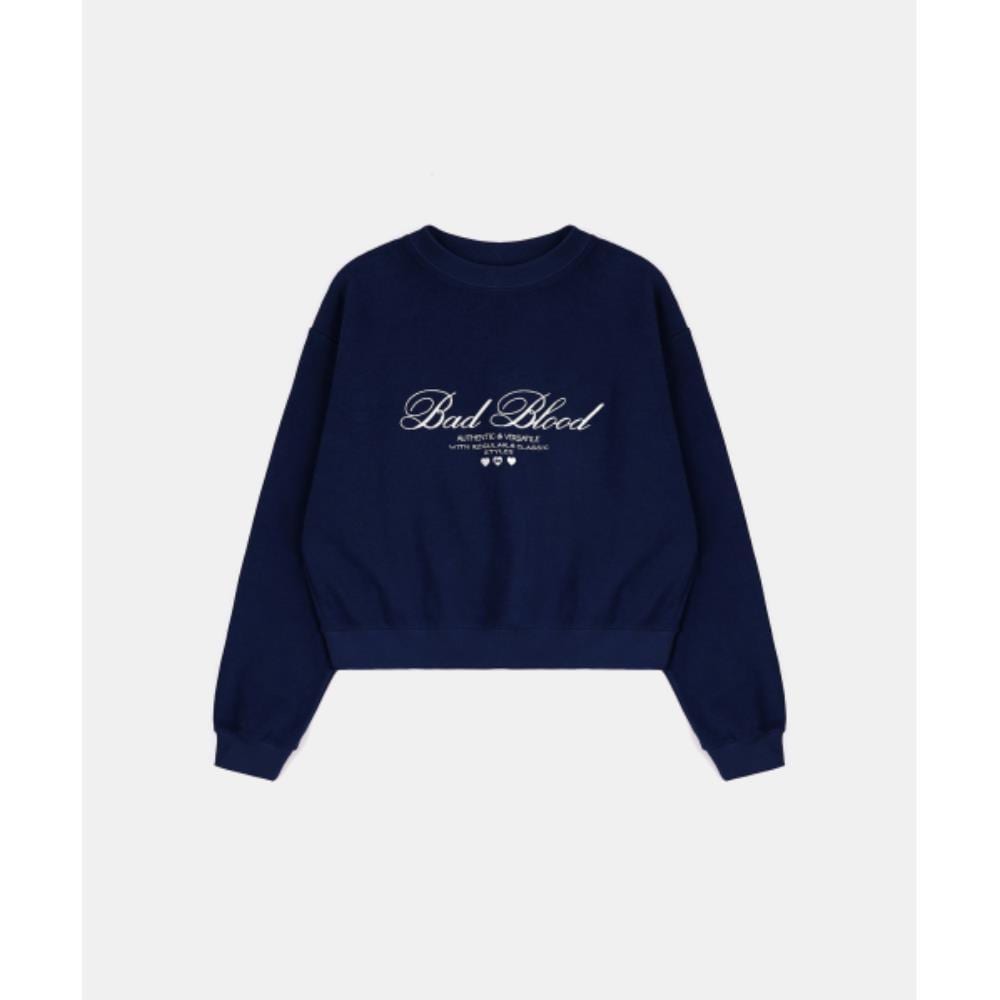 BADBLOOD Classic Logo Man to Man Navy w-sweatshirt24-018