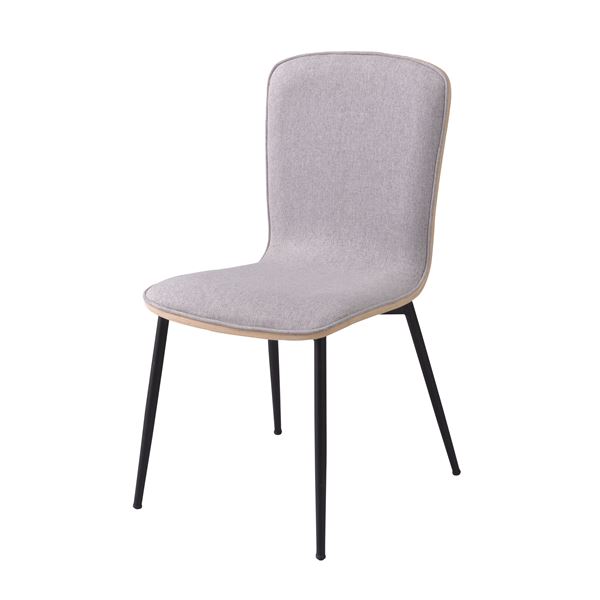 ダイニングチェア/食卓椅子 2脚セット ブラウン 幅43cm スチール クッション コットン メイソン 組立品