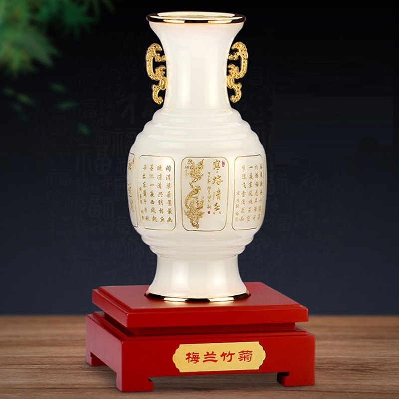 梅蘭竹菊のガラスの花瓶の装飾品手工芸品自宅のリビングルームワインキャビネットテレビキャビネット装飾クリエイティブなビジネスギフト