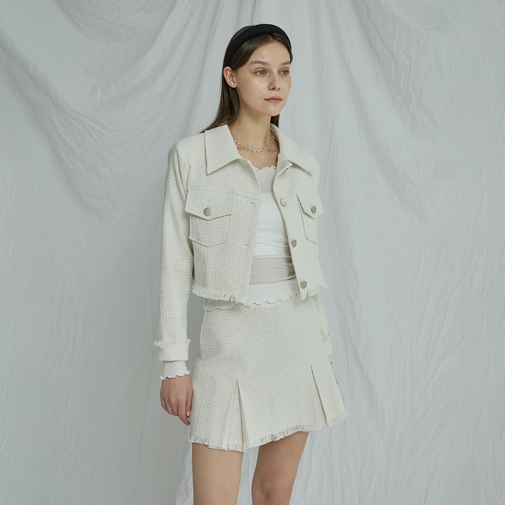 TASSELED JACKET(OATMEAL, NAVY)