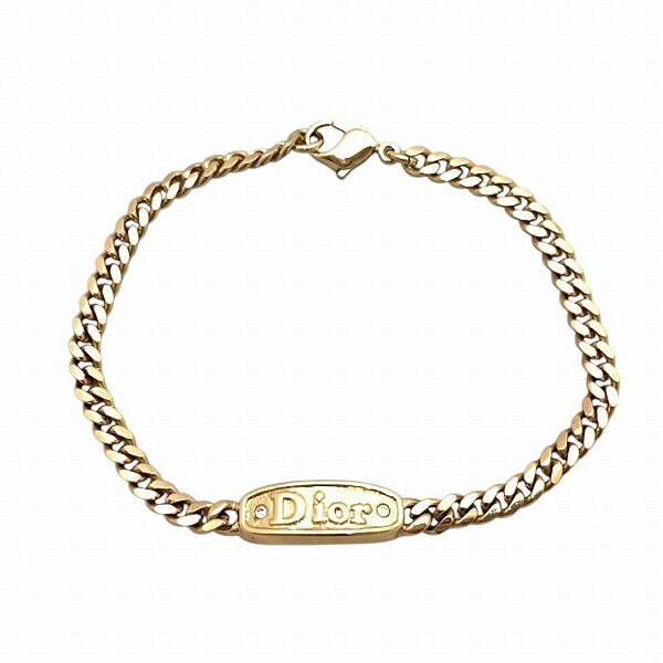 ディオール ロゴプレート ラインストーン ブレスレット レディース【中古】