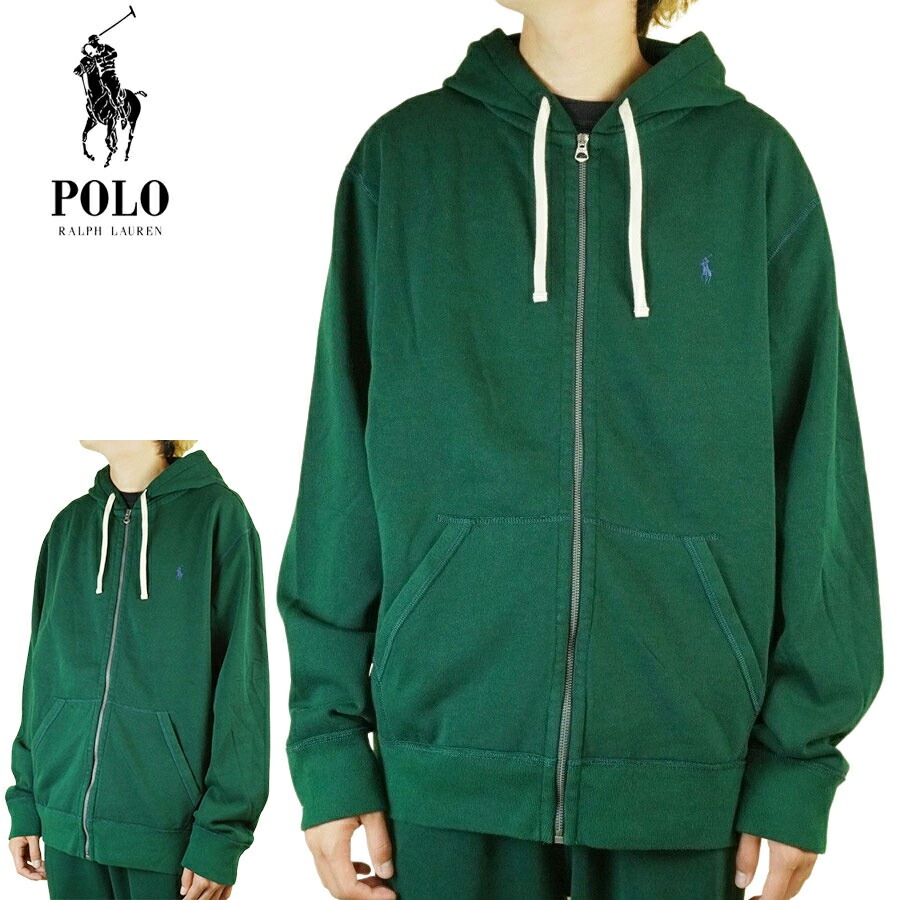 ポロ ラルフローレンPOLO RALPH LAURENメンズ パーカーZIP PARKAジップパーカー ジップフーディCLG GRN(グリーン)男性用 レディース フード スウェット コットン フリー