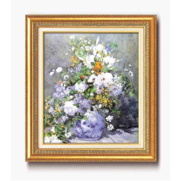名画額縁 フレームセット F10号 ルノワール 「花瓶の花」 670×595×38mm 壁掛けひも付き金フレーム