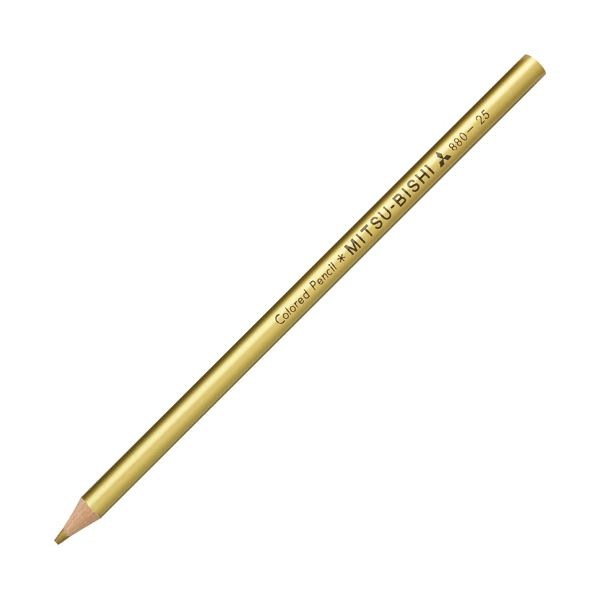 （まとめ） 三菱鉛筆 色鉛筆880級 金色K880.25 1ダース（12本） (×10セット)