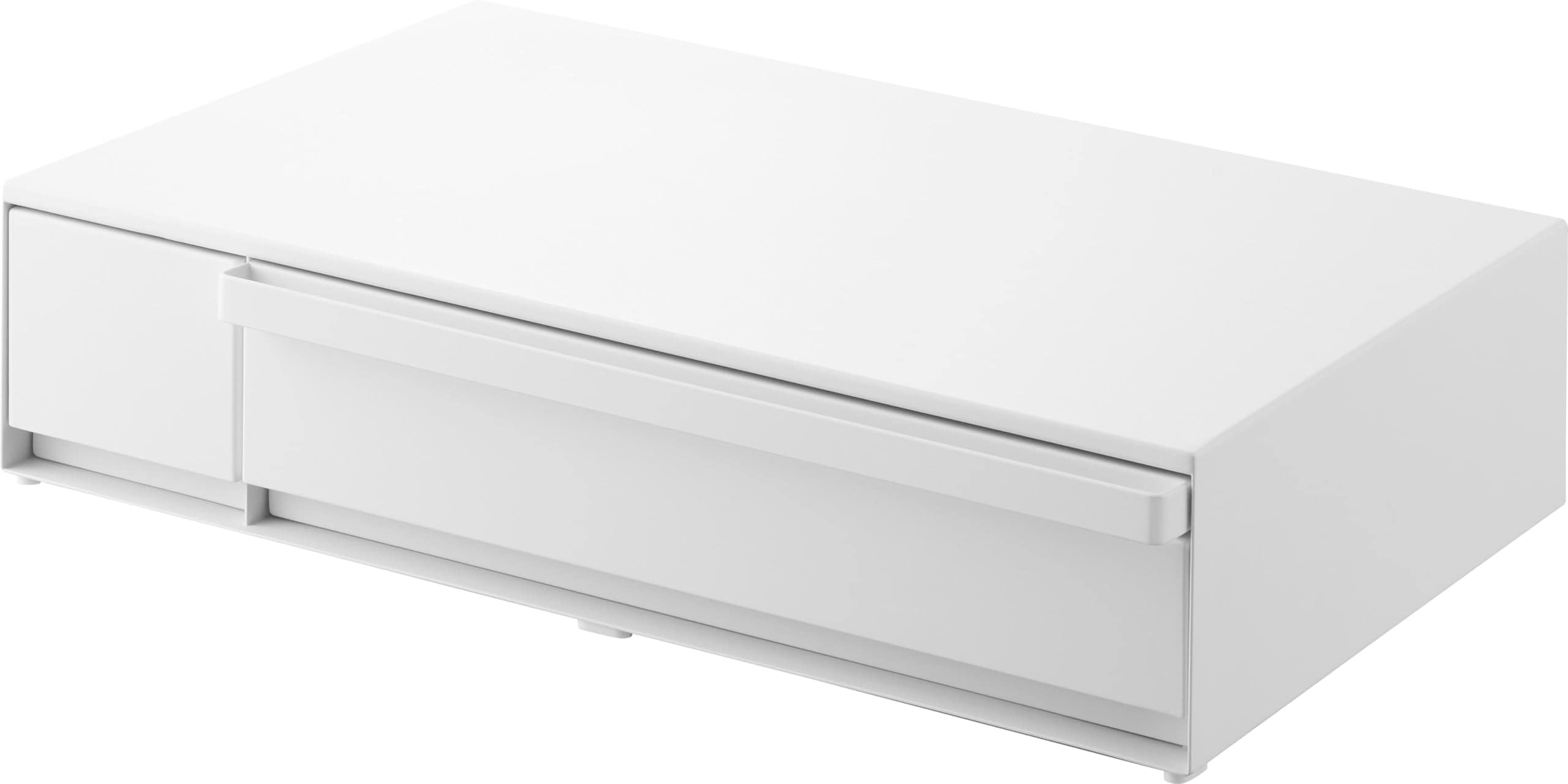 【完成品 ストッパーのみ要取付】 IHクッキングヒーターラック 引き出し ＆ スライドテーブル ブラック W57.4×D39.2～64.2×H13.5cm タワー tower 卓上IHクッキングヒータ