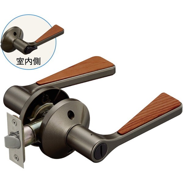 マツ六 7010066 リフォーム用レバーハンドル錠 間仕切錠(個室用)