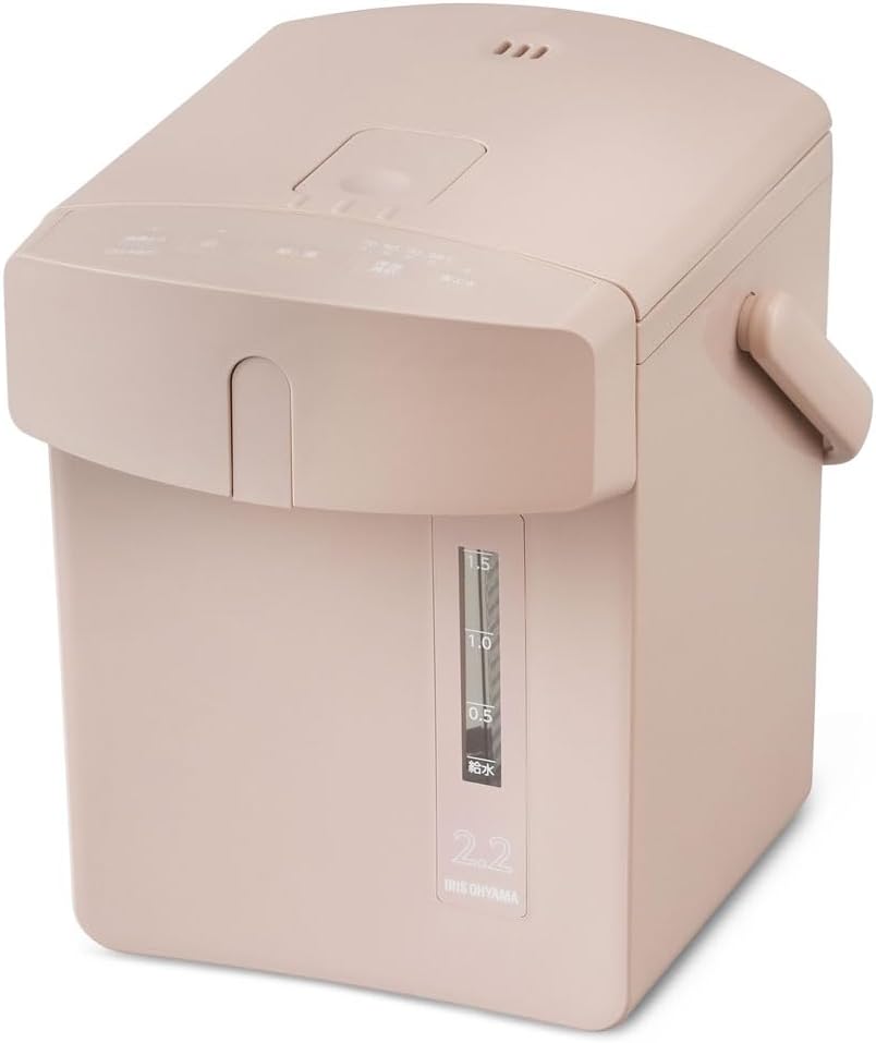 節電対策 アイリスオーヤマ 電気ポット 2.2リットル 小型 安全ロック 空焚き防止機能 保温調整 マイコン式 ピンク IAHD-222-P おしゃれ かわいい 2l