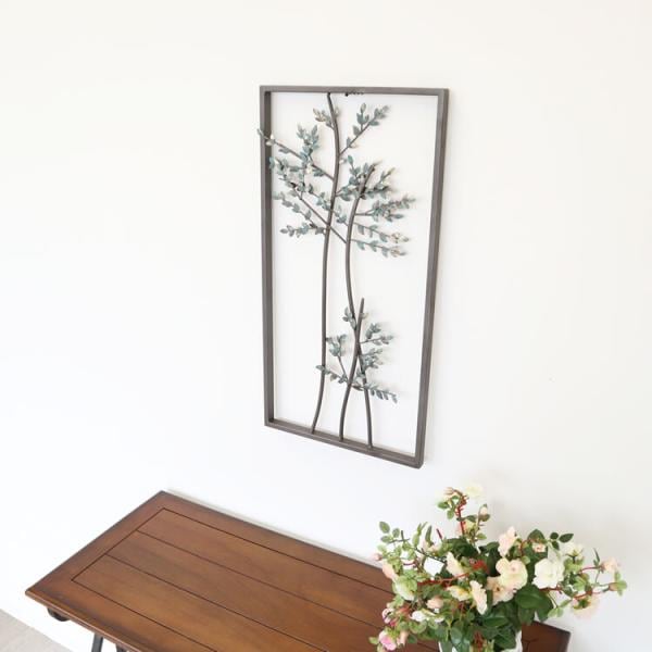 インテリアアート 壁掛け 飾り アンティーク 花 ウォールデコレーション アイアン ボタニカル 310x610mm