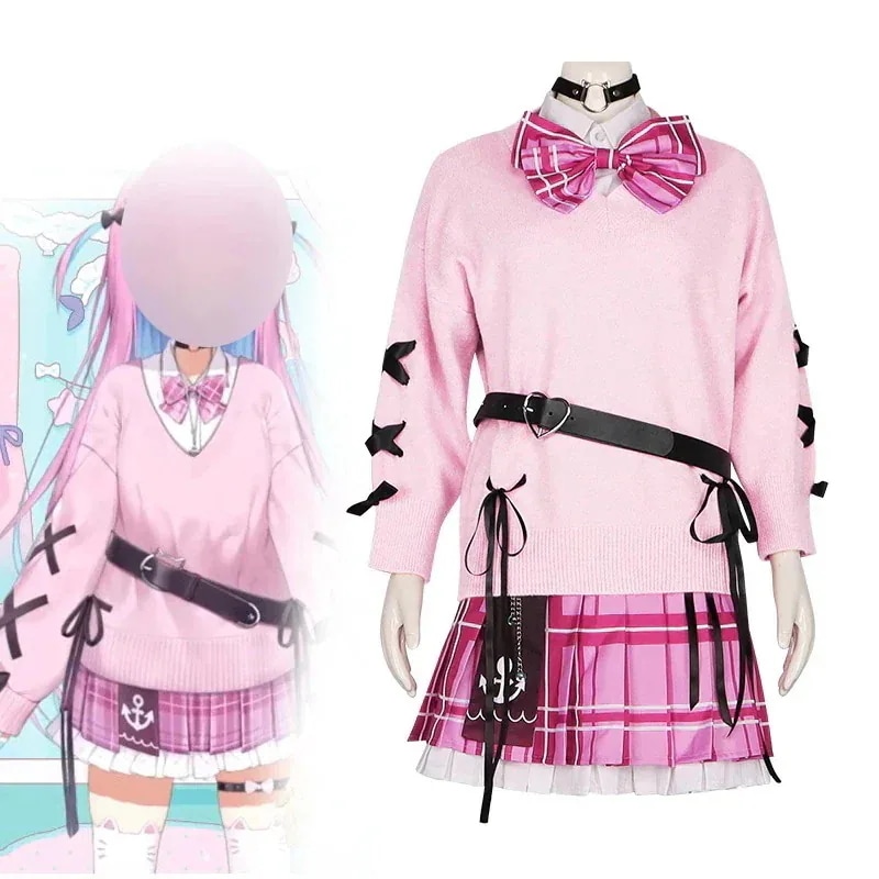 （WJ Fashion.）にじさんじ 湊あくあ(本物) ホロライブ卒業生 Vtuber　可愛い 学生服　湊あくあの洋服　セーラー服　舞台衣装　小柄　ワンピース　礼服　ロリータ服　ハロウィン　クリス