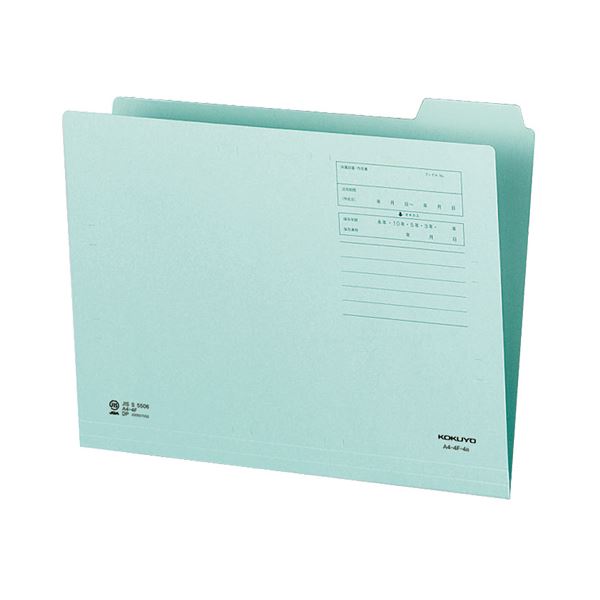 （まとめ）コクヨ 1/4カットフォルダー（カラー）A4 第4見出し 青 A4-4F-4B 1セット（10冊）(×10セット)