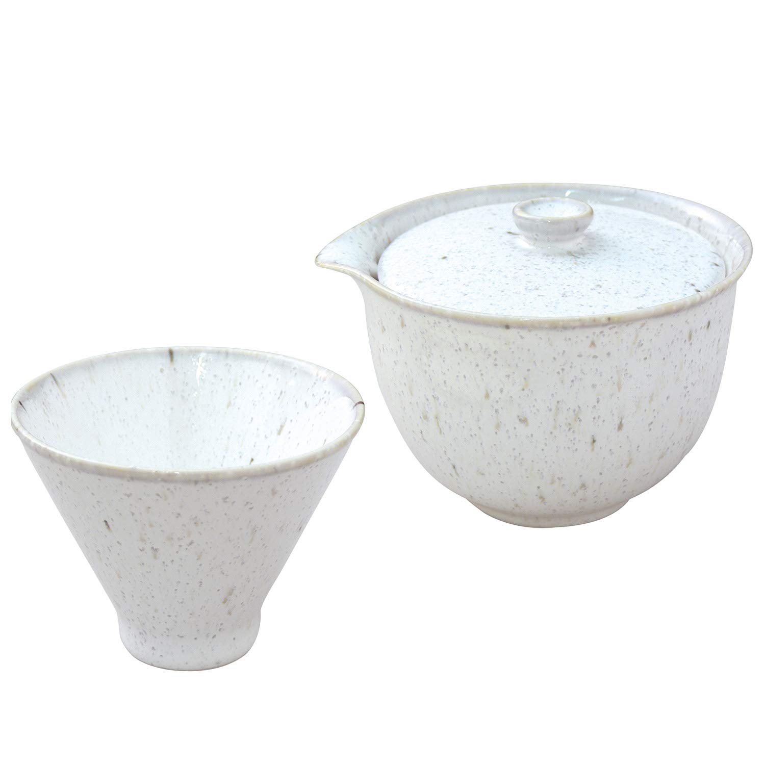 スズ木 美濃焼 宝瓶 急須湯呑 セット 白釉窯変 白 7127-0570 5,411円