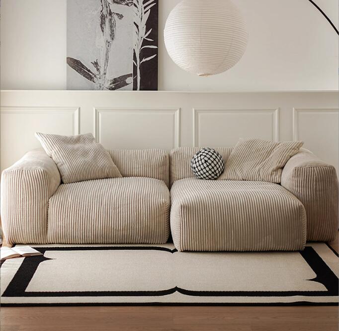 モジュールソファ ヴィンテージスタイル 3人掛け 小型リビング ヴィンテージスタイル 3人掛け 小型リビング ブロックソファ コーデュロイ生地