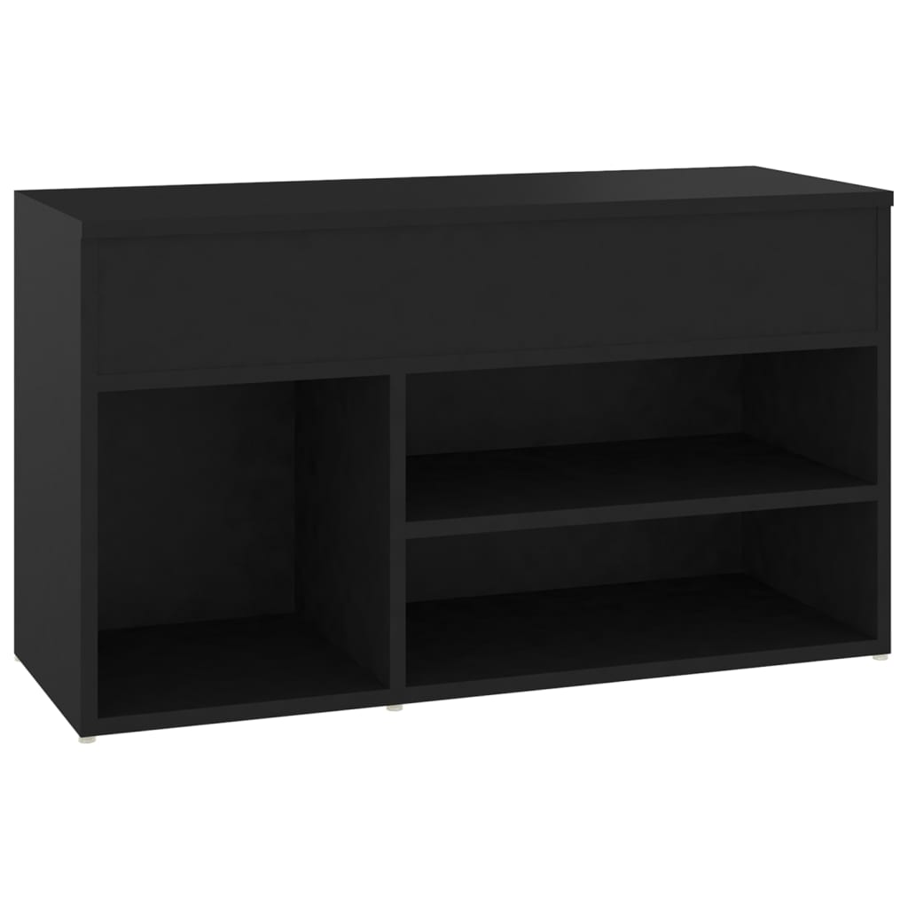 シューズベンチ ブラック 80x30x45 cm エンジニアリングウッド