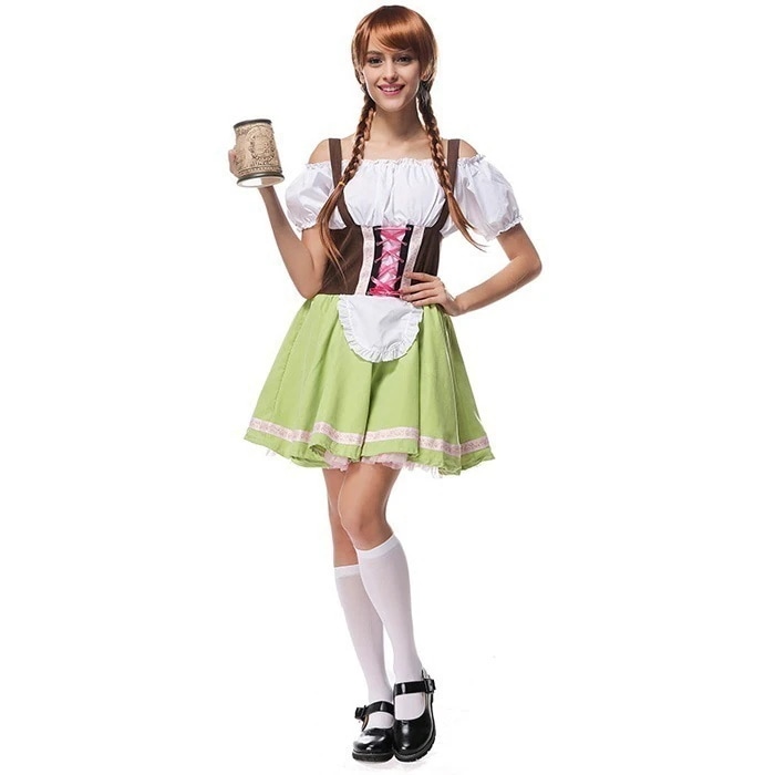 ワンピース ハロウィン衣装 民族衣装 ドイツ風 ビール祭り ドイツ ハロウィン メイド ビール 大人用 衣装 コスチューム 大人用 女性用 コスプレ 衣装 文化祭 イベント 学園祭 女装 発表会 学芸