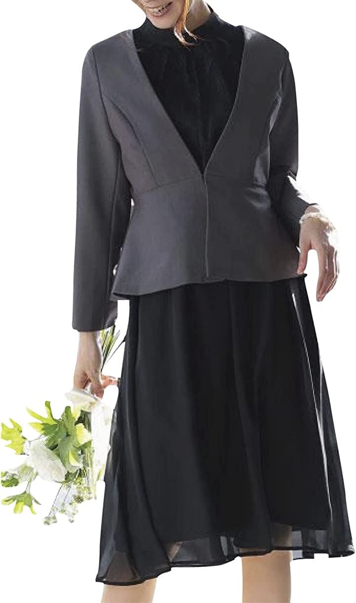 セレモニースーツ レディース スカート ジャケット セットワンピース セットアップ グレー( グレー / 517, L)