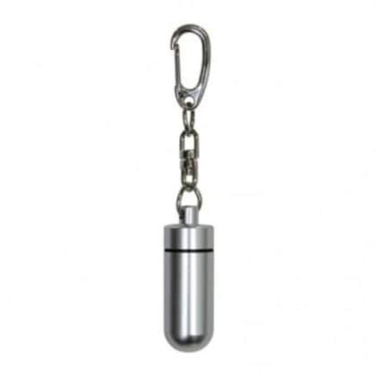 ペット供養 遺骨カプセル 中 キーホルダー シルバー H3.8cm 10入 060502