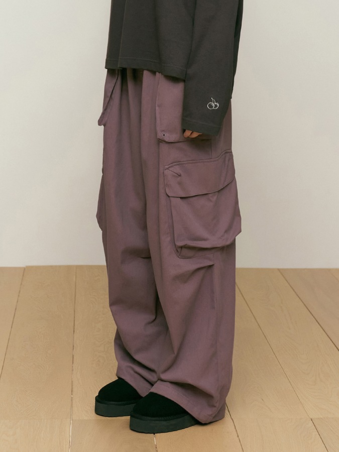 COTTON CARGO PANTS [DARK PINK]