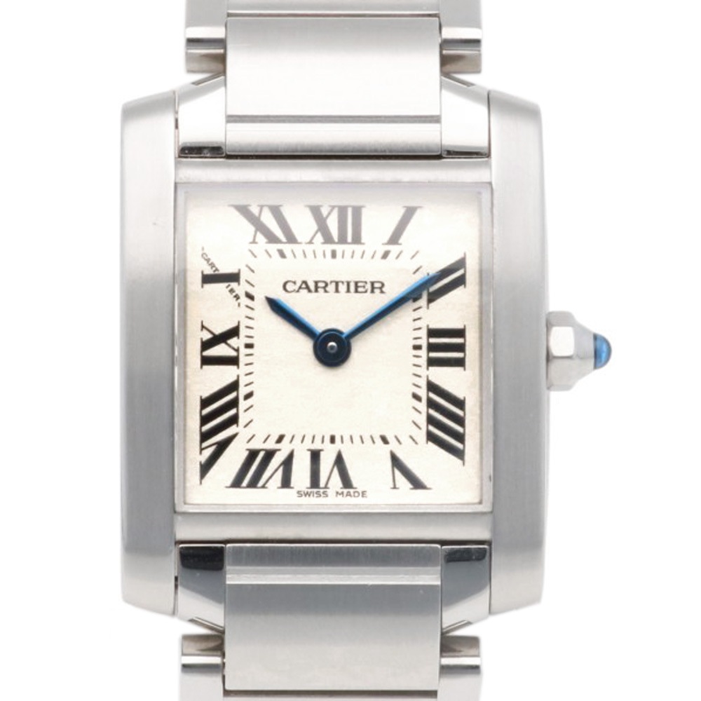 カルティエ タンクフランセーズ SM 腕時計 ステンレススチール 2384 クオーツ 1年保証 CARTIER 中古