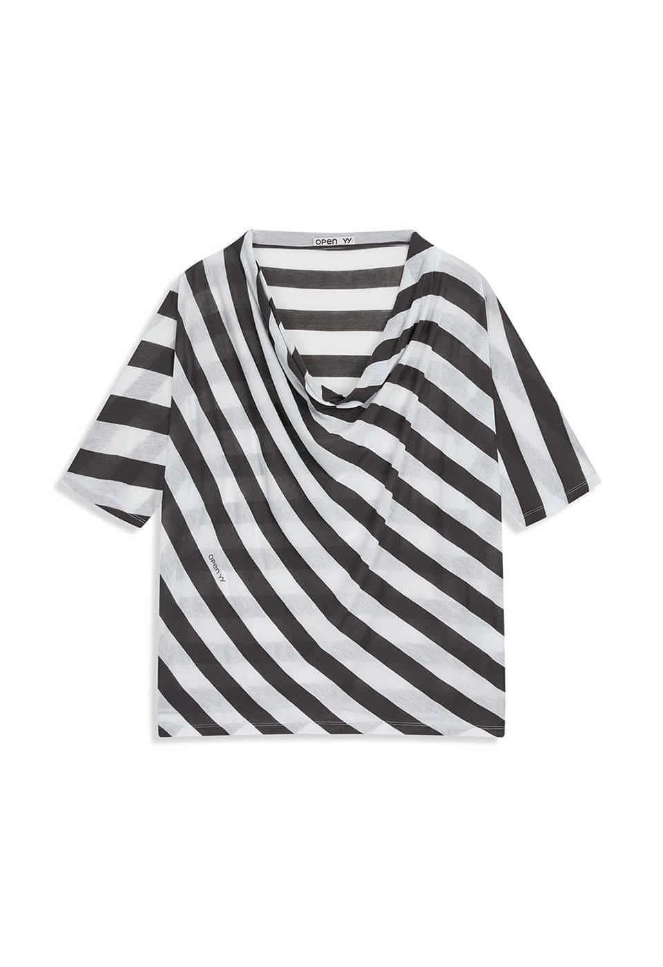 【OPEN Yy】 26SS STRIPE COWL NECK TEE : MULTI