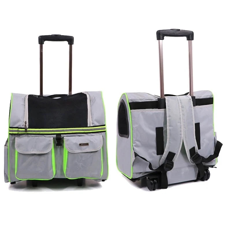 キャリーバッグ 2輪 ペットバッグ お出かけ 持ち運びに便利 7.5kg以内におすすめ いぬ ネコ 45x24x38cm 小型犬 ショルダーキャリー リュック＆カート ペットカート 折りたたみ式