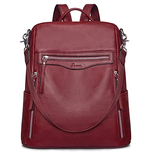 S-ZONE Women Genuine Leather Backpack Purse Ladies Soft College Shoulder Bag Casual Daypack 並行輸入品