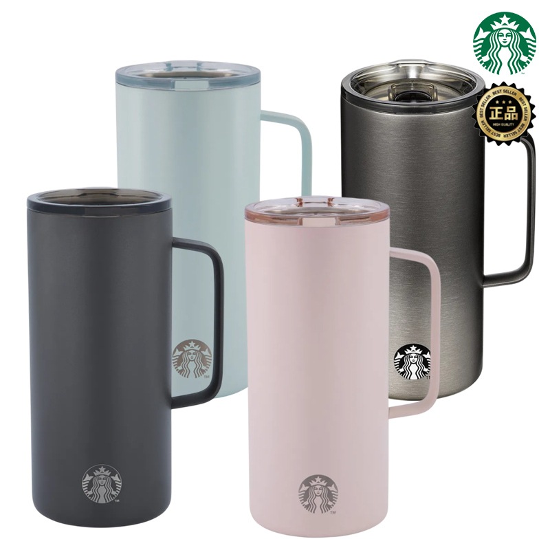 SS Tank Tumbler 503ml タンブラー ステンレス ハンドル フタ付き 真空 保温 保冷 大容量 デスク 通勤 旅行 カフェ コーヒー 韓国 車 アウトドア ギフト マグ 4カラー展開