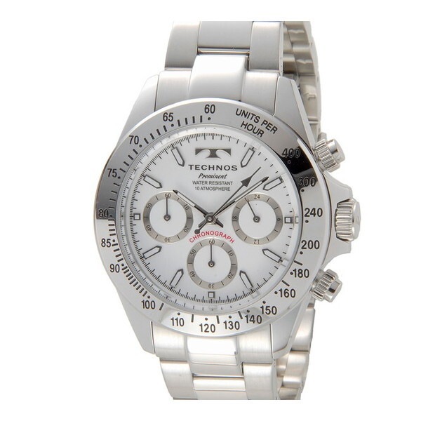 TP0403SW テクノスメンズクロノグラフSSブレス クォーツ腕時計 (メンズウォッチ)