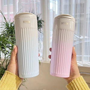 20pcs メガ割 ニュースポーツグラデーションストライプコーヒーカップウォーターカップ304ステンレス鋼真空断熱カップポータブル タンブラー 米 straykids TWICE