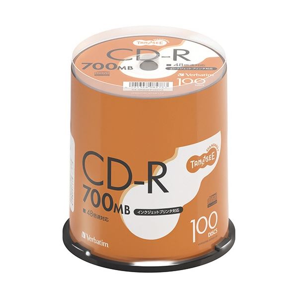 （まとめ）バーベイタム データ用CD-R 700MB 48倍速 FP スピンドル 100枚[x3]
