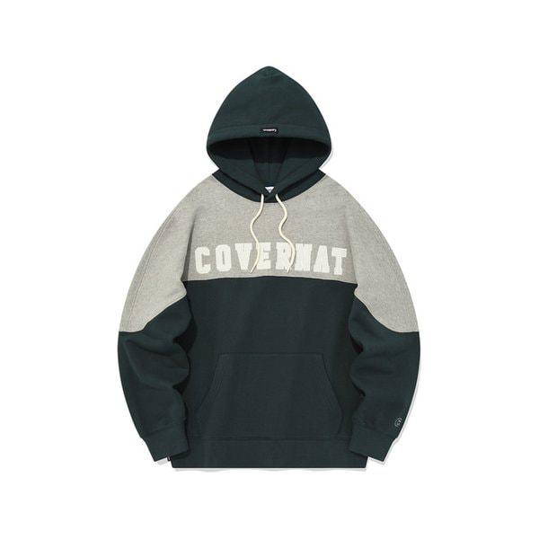 カラーブロックフーディグリーン