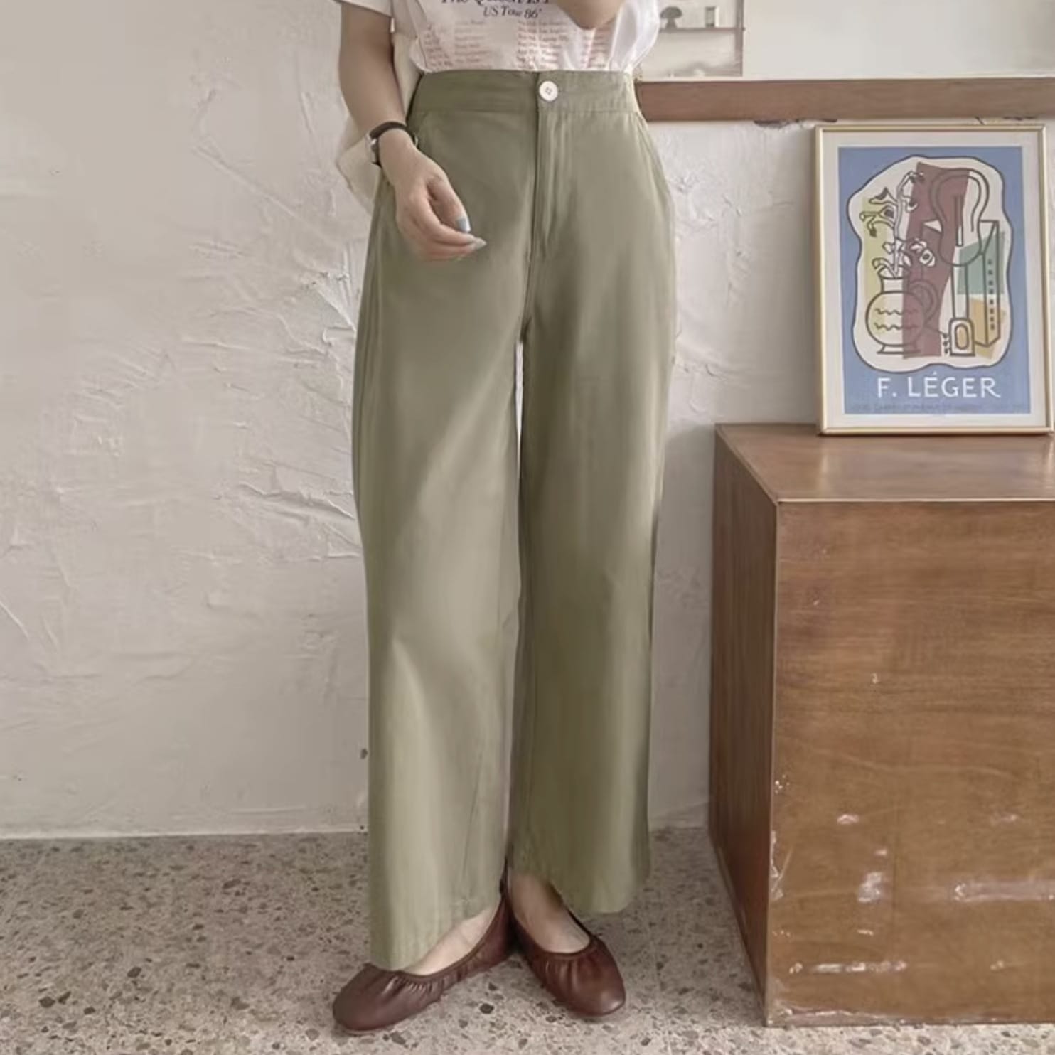 レディース パンツ ボトムス ロングパンツ ワイドパンツ カジュアルパンツ カラーパンツ フルレングス ワイド ファスナー ポケット ウエストゴム ボタン かわいい 大人可愛い きれいめ シンプル