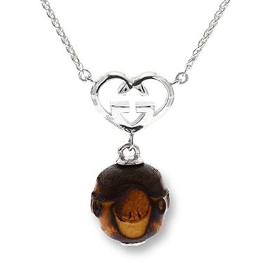 272782-J8H80-8169 インターロッキングGハートバンブーペンダントシルバー925