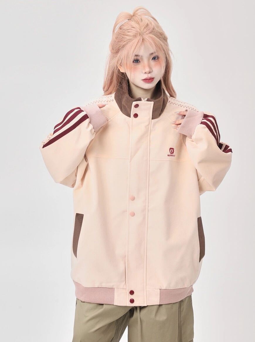 秋冬 韓国 かわいい レディース ハイネックスタンドネックアウターブルー ブラックブルゾンお出かけ長袖セクシーシルエットトップスサイド冬カジュアルファッション系サイズお出かけフル丈トラック