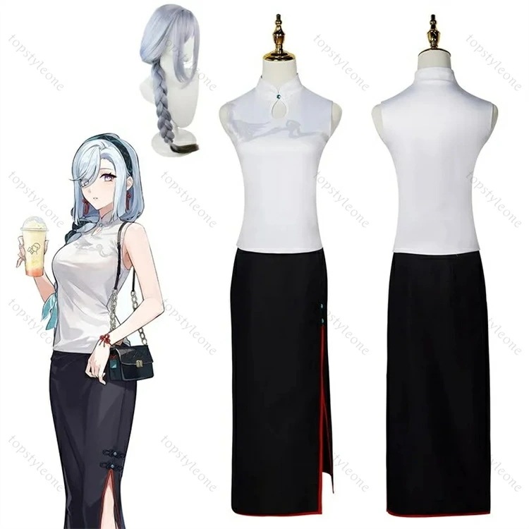 ウイッグ付き 原神 Genshin 申鶴 しんかく コスプレ衣装 原神 げんしん ヒロイン かんう Shenhe HEYTEA コラボ ハロウィン クリスマス 制服 大人 子供 男子 女子 イベ