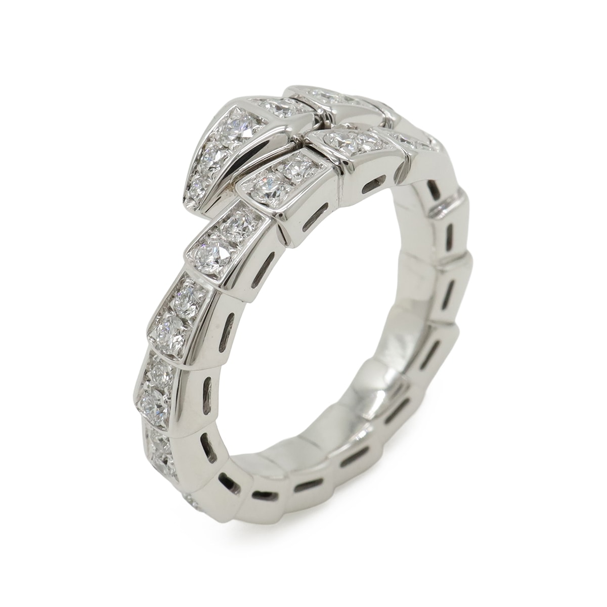 セルペンティ ヴァイパー リング 指輪 シングルコイル パヴェダイヤ K18WG 750WG ダイヤモンド0.66ct #M 35470