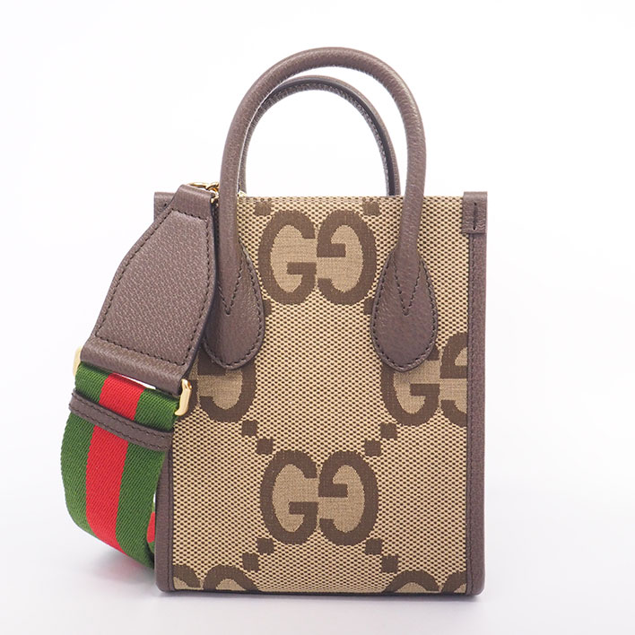 【新品同様】グッチ ミニバッグ ウェブライン 2WAY ジャンボGG レディース 【ショルダーバッグ】