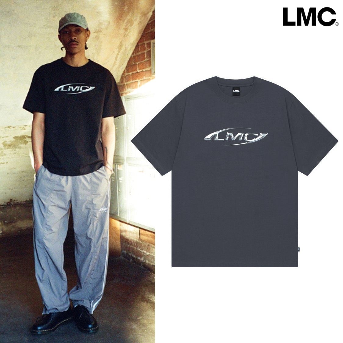 3D METALLIC LOGO TEE 2色 Tシャツ 新商品 韓国ファッション 韓国人気 男女共用 日常服 ストリートファッション カップルアイテム 夏ファッション 学生ファッション