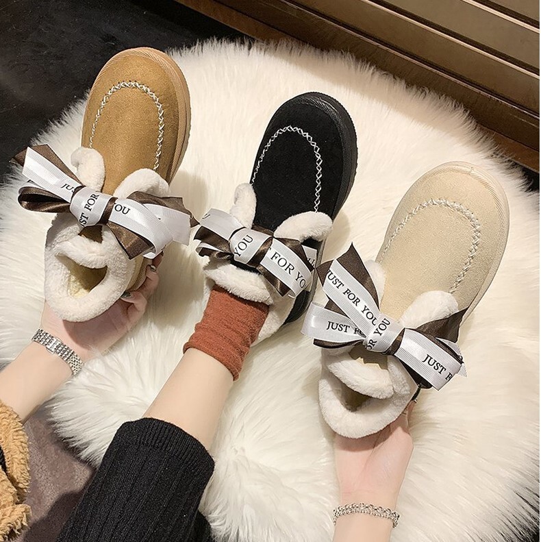 メッシュレッドスノーブーツ 女性 プラススエード 厚いショートバレル 暖かい 冬 綿靴 シューズ ブーツ スノーブーツ フラット ペタンコ もこもこ ふわふわ 履きやすい 防寒 暖かい 大人可愛い 5,442円