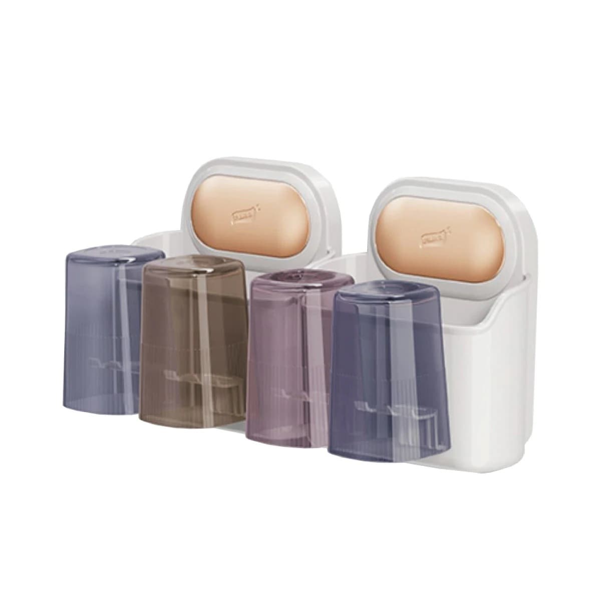 歯ブラシホルダー 抗菌 4人用 吸盤 吊り下げ 歯ブラシスタンド 衛生的 コップホルダー 歯ブラシ コップ 浴室 洗面所 収納 お風呂 おしゃれ 新生活