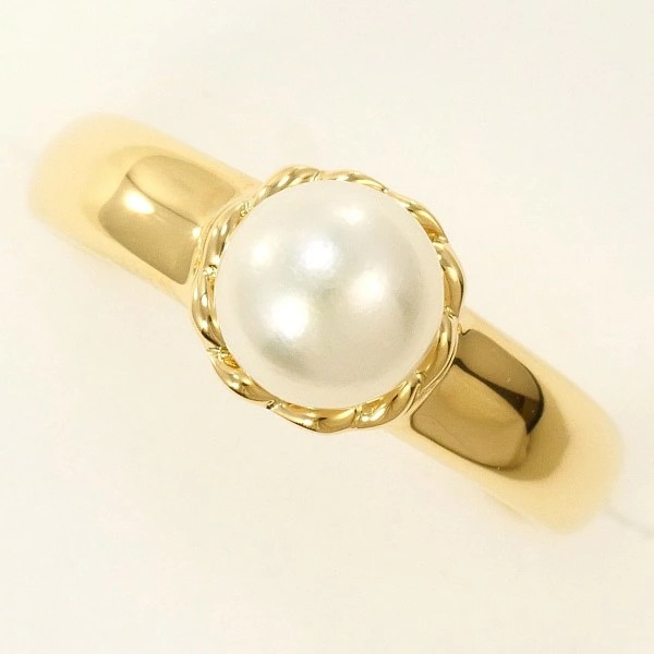 K18 18金 YG リング 8.5号 パール(真珠) 約6mm 【中古】 32,370円