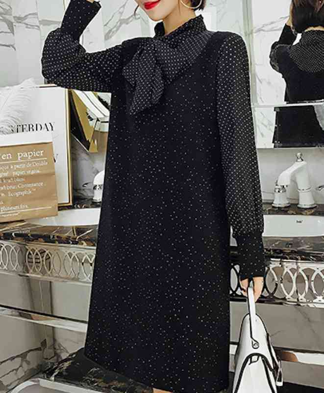 ワンピース レディース かわいい トップス アウトドア ネック 厚手 40代 体感 人気 しっかり 韓国 カジュアル Aライン 安い 大きいサイズ 長袖 スカート 大人 黒 春 前開き 冬 20代 ロ