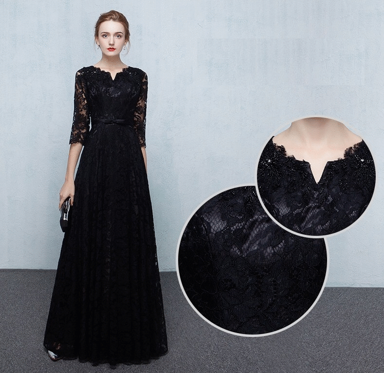 acone Aラインドレス ブラック S M L XL XXL XXXL 結婚式 パーティードレス ドレス ワンピース 二次会 ロングドレス 大きいサイズ ミモレ丈 ロング丈