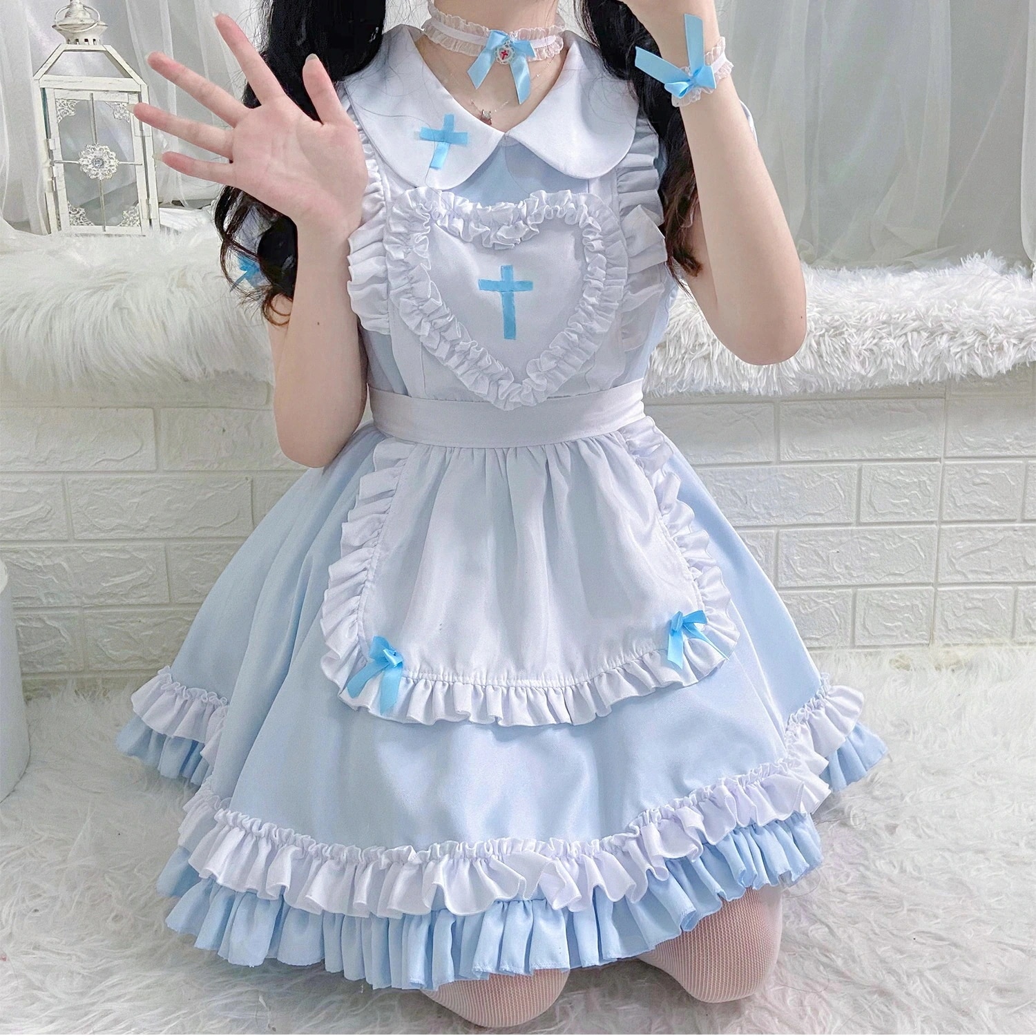二次元 コスプレ 衣装 5点セ今週は25%オフット 女仆服 ハローウィン メイド 制服 コスプレ ワンピース レディース ハロウイン クリスマス